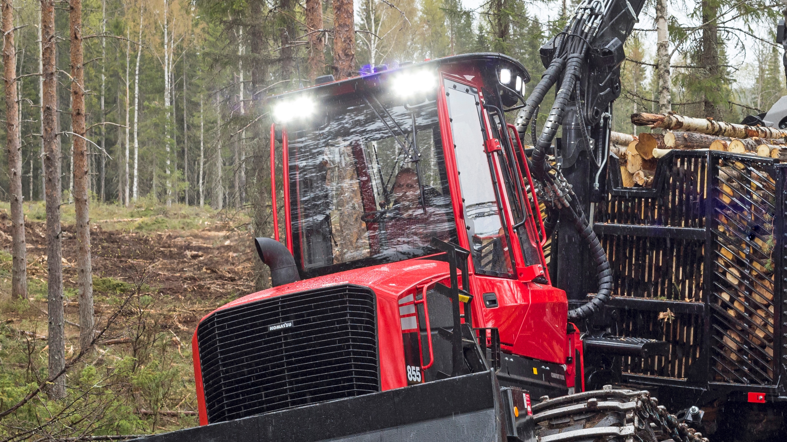 Luzes de trabalho na cabine