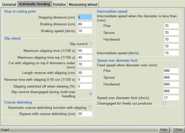 Tela de controle do cabeçote