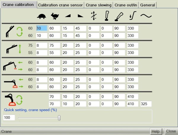 Tela de controle da máquina